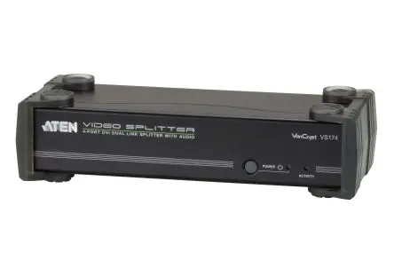 Produktfoto 1 von Mini-Stereo-Buchse (grün) Aten Video-Splitter DVI 4-Port Splitter, 2560 x 1600 pixel 1 Videoeingänge 4 Videoausgänge