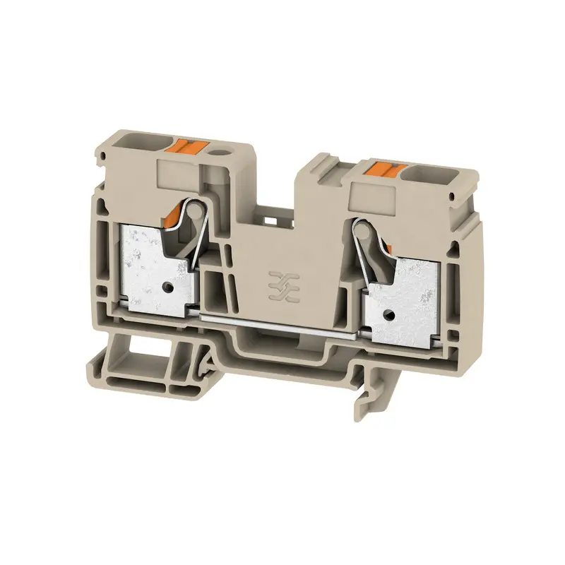Produktfoto 1 von Weidmüller A2C Anschlussklemmenblock für Durchkontaktierung 1 Dunkelbeige, 6 mm², 1000 V Einsteck-Anschluss IECEx/ATEX
