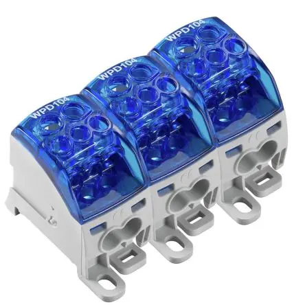 Produktfoto 1 von Weidmüller WPD Verteilereinheit 1 Blau, 1000V Schraubbefestigung IECEx/ATEX