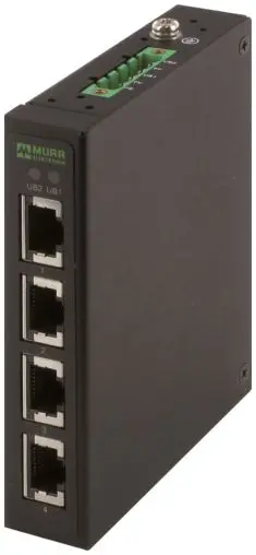 Produktfoto 1 von Murrelektronik Limited 58 Netzwerk-Hub / 100Mbit/s 4, DIN-Hutschiene, 9/48 V dc