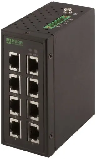 Produktfoto 1 von Murrelektronik Limited 58 Netzwerk-Hub / 100Mbps 8, DIN-Hutschiene, 9/48 V dc
