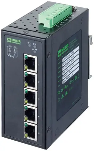 Produktfoto 1 von Murrelektronik Limited 58 Netzwerk-Hub / 1000Mbit/s 5, DIN-Hutschiene, 48 V