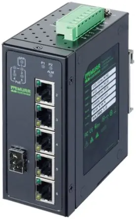Produktfoto 1 von Murrelektronik Limited 58 Netzwerk-Hub / 1000Mbit/s 6, DIN-Hutschiene, 48 V