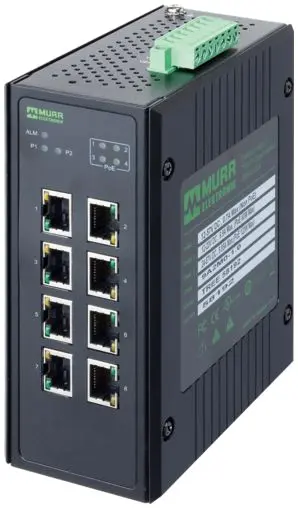 Produktfoto 1 von Murrelektronik Limited 58 Netzwerk-Hub / 1000Mbps 8, DIN-Hutschiene, 24 V dc