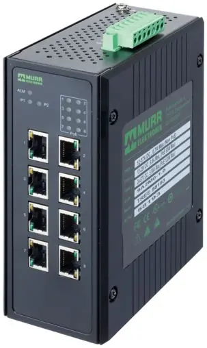 Produktfoto 1 von Murrelektronik Limited 58 Netzwerk-Hub / 1000Mbps 8, DIN-Hutschiene, 24 V dc