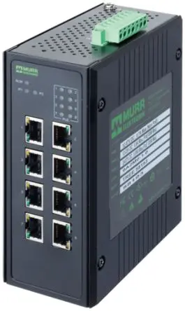 Produktfoto 1 von Murrelektronik Limited 58 Netzwerk-Hub / 1000Mbit/s 8, DIN-Hutschiene, 24 V dc