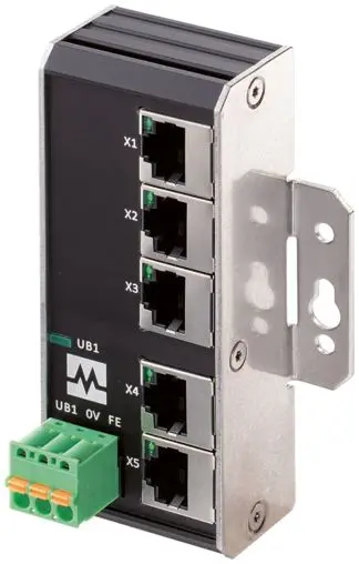 Produktfoto 1 von Murrelektronik Limited 58 Netzwerk-Hub / 100Mbps 5, Schraubanschlussklemme, 9 to 36 V dc