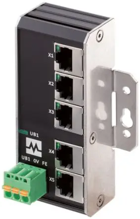 Produktfoto 1 von Murrelektronik Limited 58 Netzwerk-Hub / 100Mbit/s 5, Schraubanschlussklemme, 9 to 36 V dc