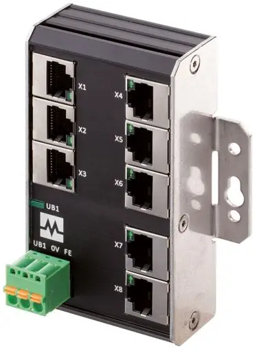Produktfoto 1 von Murrelektronik Limited 58 Netzwerk-Hub / 100Mbps 8, DIN-Hutschiene, 9 to 36 V dc