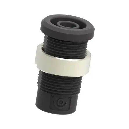 Produktfoto 1 von Electro PJP 4 mm Buchse Schwarz Buchse für Laborstecker, Kontakt Nickel, 1kV 36A M3 mit Gewinde