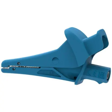 Produktfoto 1 von Electro PJP Vernickelte 25 mm Krokodilklemme, Blau, 20A Isoliert