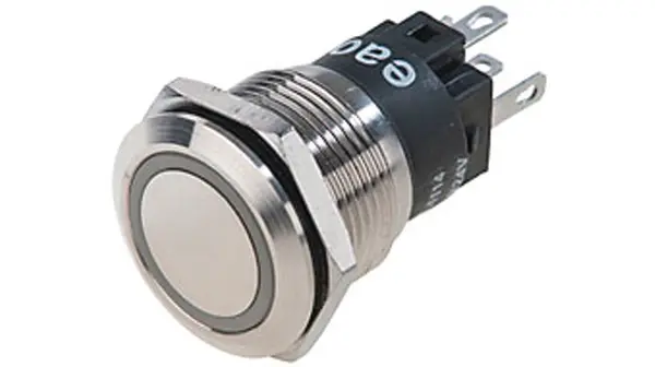 Produktfoto 1 von EAO 82 Druckschalter Weiß Beleuchtet Rastend Panel Ø 22 mm, 1 Wechsler / 200mA 24 V dc 24 V ac, IP67