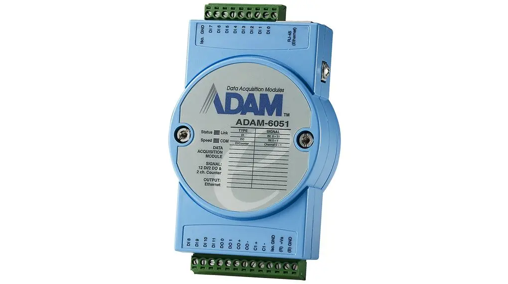 Produktfoto 1 von Advantech Adam 6000 Series Ethernet-Modul 12 x Digital Eingang / 2 x  Digital Ausgang 30 V
