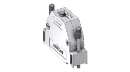 Produktfoto 1 von Deltron Connectors D-Sub-Gehäuse Gerade, D: D-Sub-Gehäuse Zugentlastung, Grau, Größe DB, aus Thermoplast