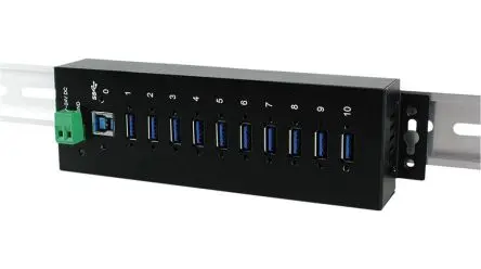 Produktfoto 1 von Exsys, USB 3.0 USB 3.0-Hub, 10 USB Ports, USB, USB-Bus T: 40 mm H: 198 mm B: 55mm
