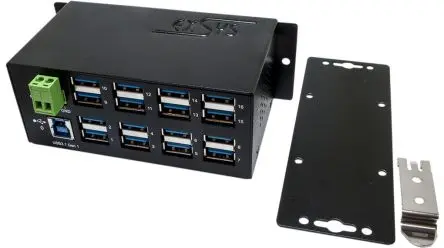 Produktfoto 1 von Exsys, USB 3.0 USB-Hub, 16 USB Ports, USB, USB-Bus T: 55 mm H: 48.2 mm B: 132.5mm