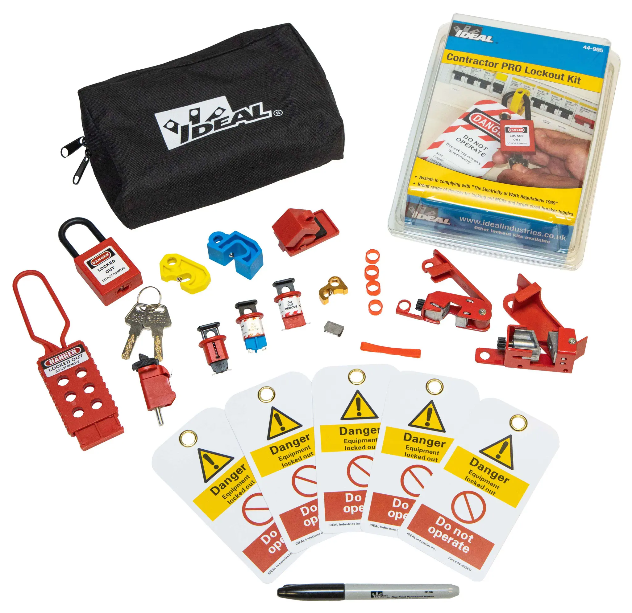 Produktfoto 1 von Ideal Industries Metall Aussperrung Typ Sperrvorrichtung, 1-fach Verriegelung, Rot