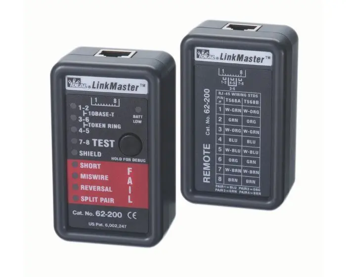 Produktfoto 1 von Ideal Industries Kabelprüfgerät 62-200 für RJ45-Leiterkabel