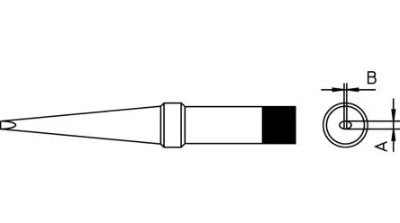 Produktfoto 1 von Weller / PTL8 (425°C) 42 mm Lötspitze 2 mm Schrauber PT für TCP (Serie (alte Generation)