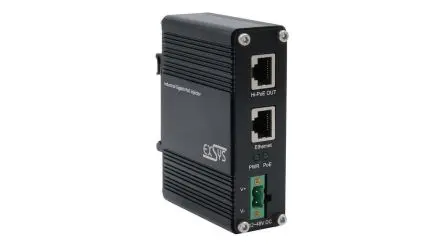 Exsys PoE Injektor 12V, 48 V Input 60 W 1 Port