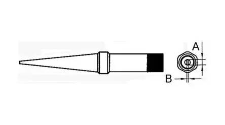Produktfoto 1 von Weller / PTO7 (370°C) 44 mm Lötspitze 0.8 mm Rund PT für TCP (Serie (alte Generation)