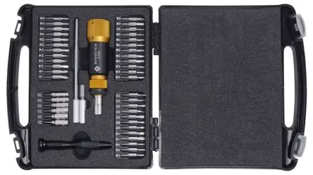 Produktfoto 1 von Bernstein Geschlitzt Schraubendreherbitsatz, Aluminium H0.9, H1.3, H1.5, H2, H2.5, H3, H3.5, H4, H4.5, H5, P2, P5, P6,
