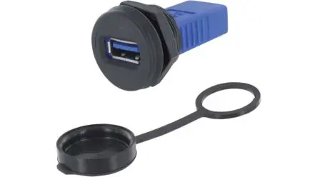 Encitech Connectors, M22 Kupplung, USB 3.0, 2 -Port, Typ Abgeschirmt, Typ Kupplung