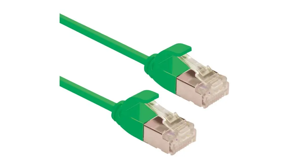 Roline RJ45 Cat6a Ethernet-Kabel, 2 m, Grün, A Gerade Stecker, B Gerade Stecker FTP, Raucharm halogenfrei