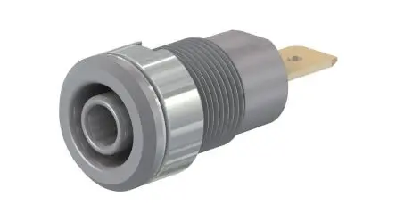 Produktfoto 1 von Staubli 4 mm Buchse Grau Bananenstecker, Kontakt Gold, 1kV 32A Faston-Stecker