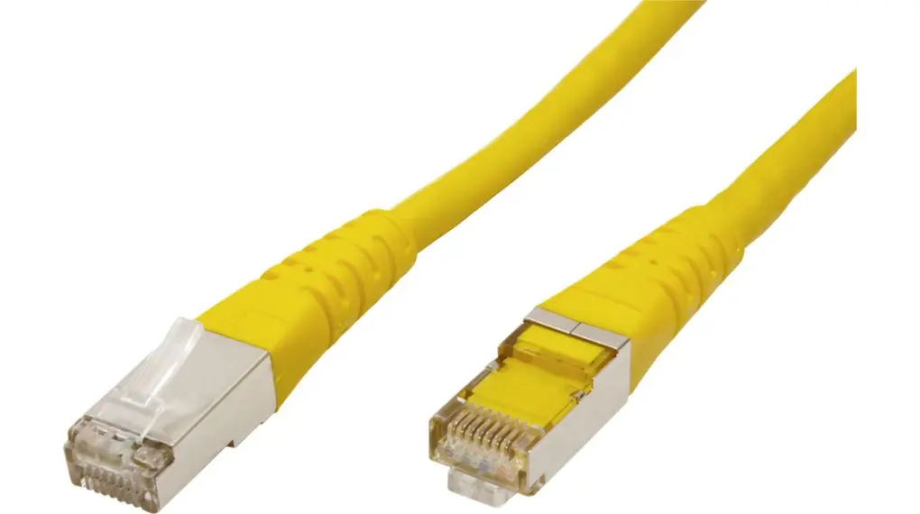 Roline 21.15.13 Kat. 6 Ethernet-Kabel, 1 m, Gelb, A Gerade Stecker, B Gerade Stecker Geflecht, Polyvinylchlorid