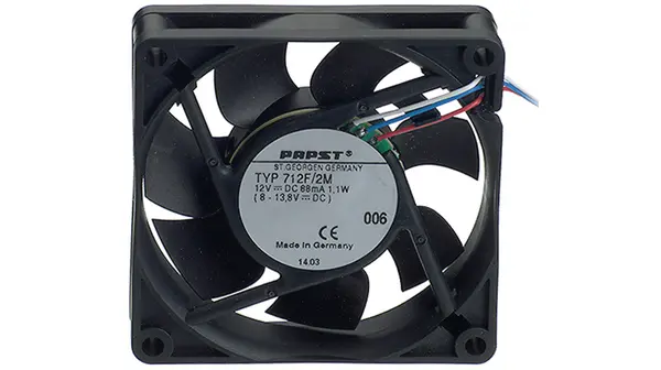 Produktfoto 1 von ebm-papst dc-Axiallüfter, 12 VDC / 1.7W, 70 x 70 x 15mm, 43m³/h