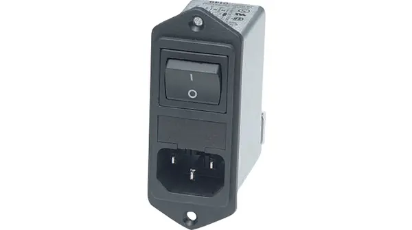 Schaffner  IEC Filter mit 2-Pol Schalter 5 x 20mm Sicherung, 250 V AC / 10A / Flachsteck-Anschluss