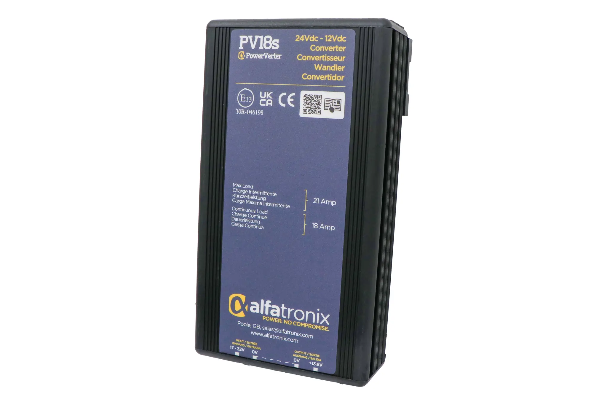 Produktfoto 1 von Alfatronix PV DC/DC-Wandler 216W 17 VDC IN, 13.6V dc OUT / 18A Clip-Befestigung