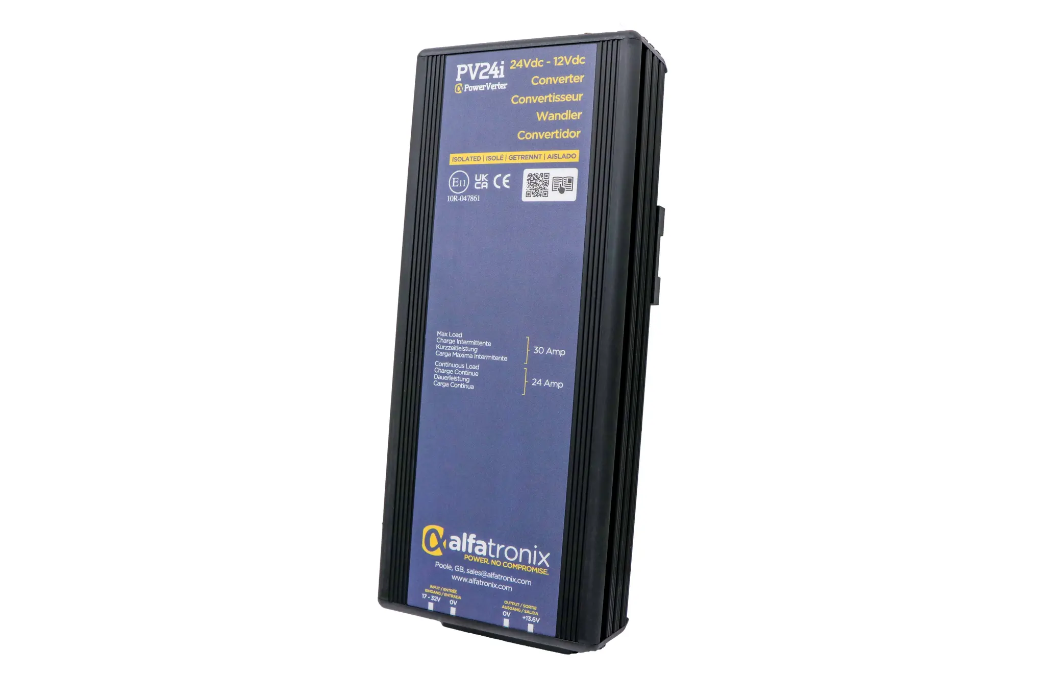 Produktfoto 1 von Alfatronix PV DC/DC-Wandler 288W 17 VDC IN, 13.6V dc OUT / 24A Clip-Befestigung