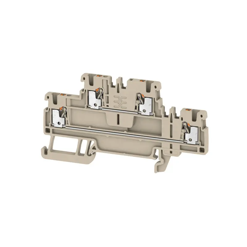 Produktfoto 1 von Weidmüller A2T Mehrstufiger Anschlussklemmenblock 2 Dunkelbeige, 1.5 mm², 500 V Einsteck-Anschluss IECEx/ATEX