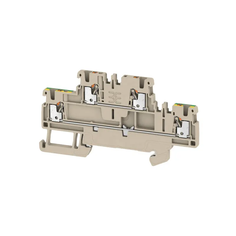 Produktfoto 1 von Weidmüller A2T Mehrstufiger Anschlussklemmenblock 2 Dunkelbeige, 1.5 mm², 500 V Einsteck-Anschluss IECEx/ATEX