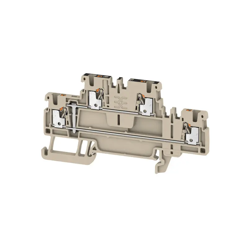 Produktfoto 1 von Weidmüller A2T Mehrstufiger Anschlussklemmenblock 2 Dunkelbeige, 1.5 mm², 500 V Einsteck-Anschluss IECEx/ATEX