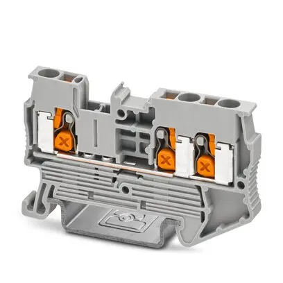 Produktfoto 1 von Phoenix Contact Anschlussklemmenblock für Durchkontaktierung 3 Grau, 2.5 mm², 800 V Einsteck-Anschluss
