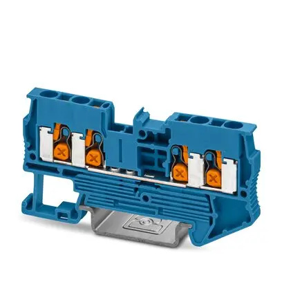 Produktfoto 1 von Phoenix Contact Anschlussklemmenblock für Durchkontaktierung 4 Blau, 2.5 mm², 800 V Einsteck-Anschluss