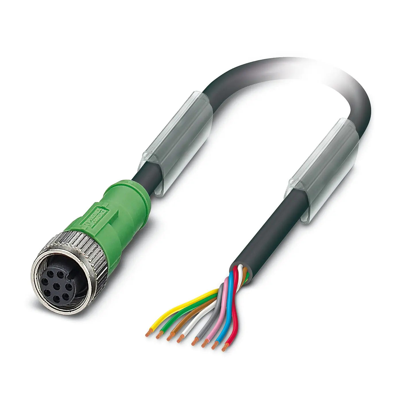 Produktfoto 1 von Phoenix Contact 0-PUR/M12FS, SAC-8P-20, 8-polig Sensor-Betätigungselementkabel, Gerade Stecker 8 / Gerade Buchse, Länge