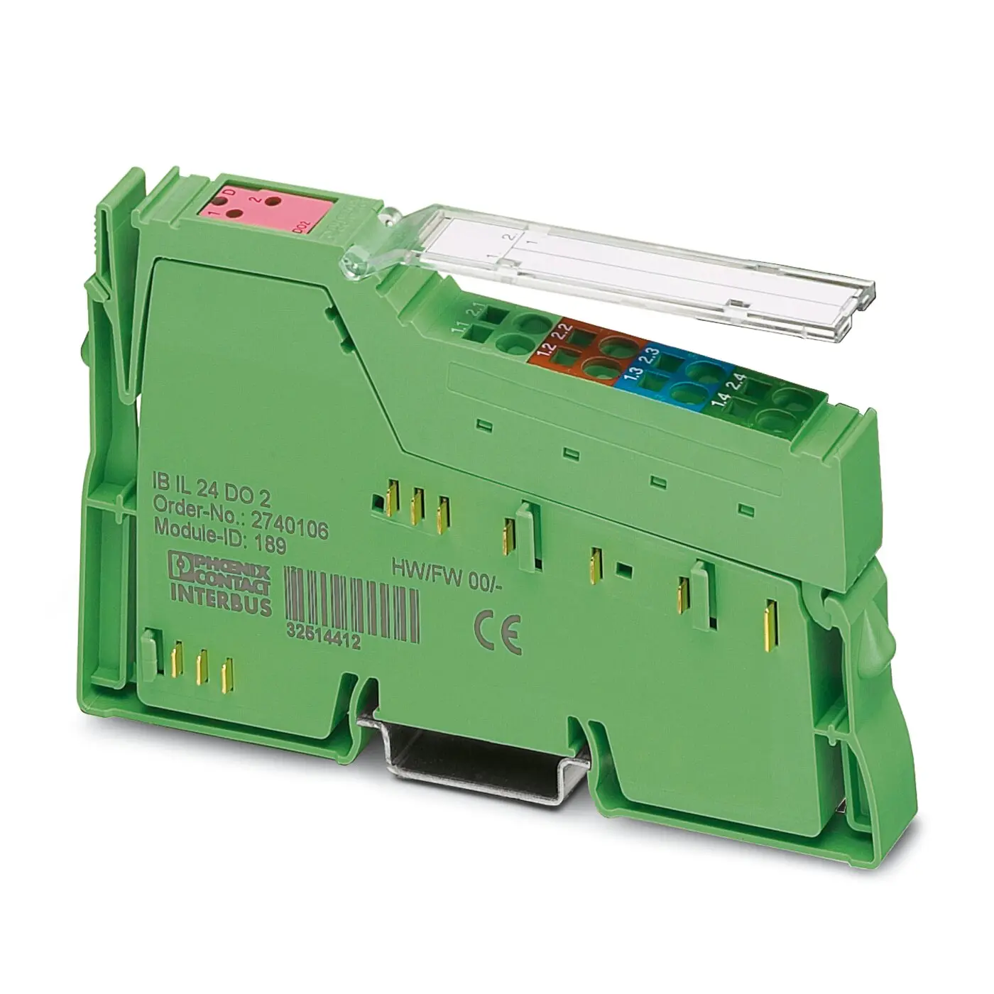 Produktfoto 1 von Phoenix Contact IB IL 24 DO 2-2A-PAC Digitales E/A-Modul Digital Eingang  Digital Ausgang 7,5 V DC
