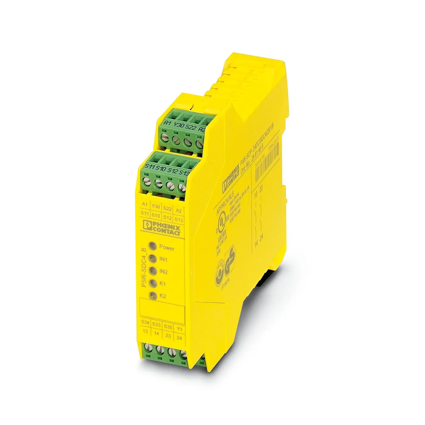 Produktfoto 1 von Phoenix Contact PSR-SCP Sicherheitsrelais, 24V dc, 2-Kanal, 2 Sicherheitskontakte Not-Aus