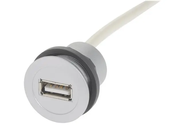 Produktfoto 1 von HARTING, Gerade USB-Adapter Buchse/Stecker USB Typ A, Panel USB 2.0 IP20