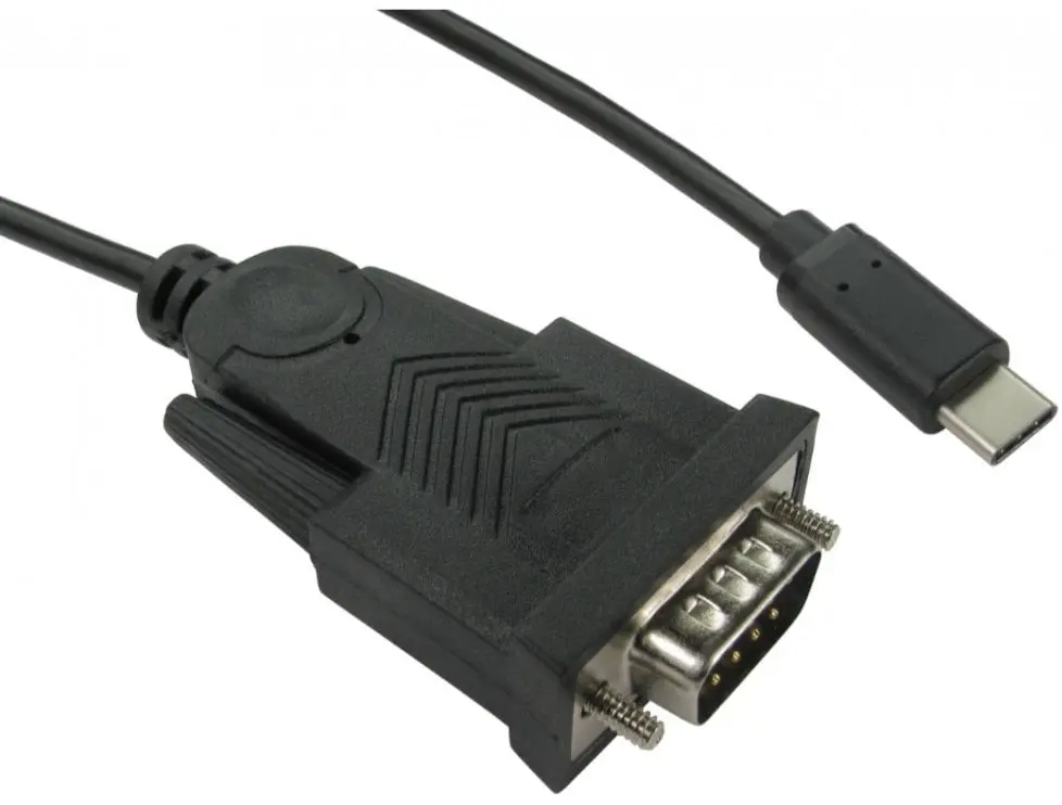 Produktfoto 1 von RS PRO Stecker USB-Kabel, USB Typ C Stecker / DB9, 1 m USB Typ C Schwarz