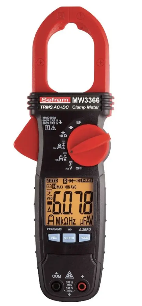 Produktfoto 1 von Sefram MW3366 Stromzange AC/DC-Stromzange 600 A CAT IV, CAT III 600 V ac, 600 V dc / 600 A