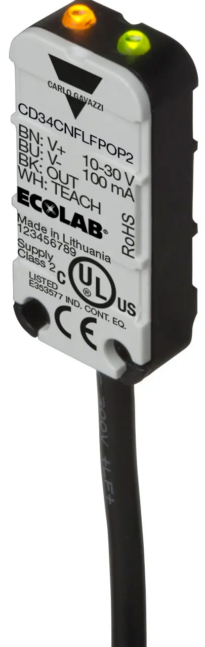 Produktfoto 1 von Carlo Gavazzi CD34CNFLFN Kapazitiver Sensor Füllstandssensor mit 2m Kabel PNP Bündig zu montieren