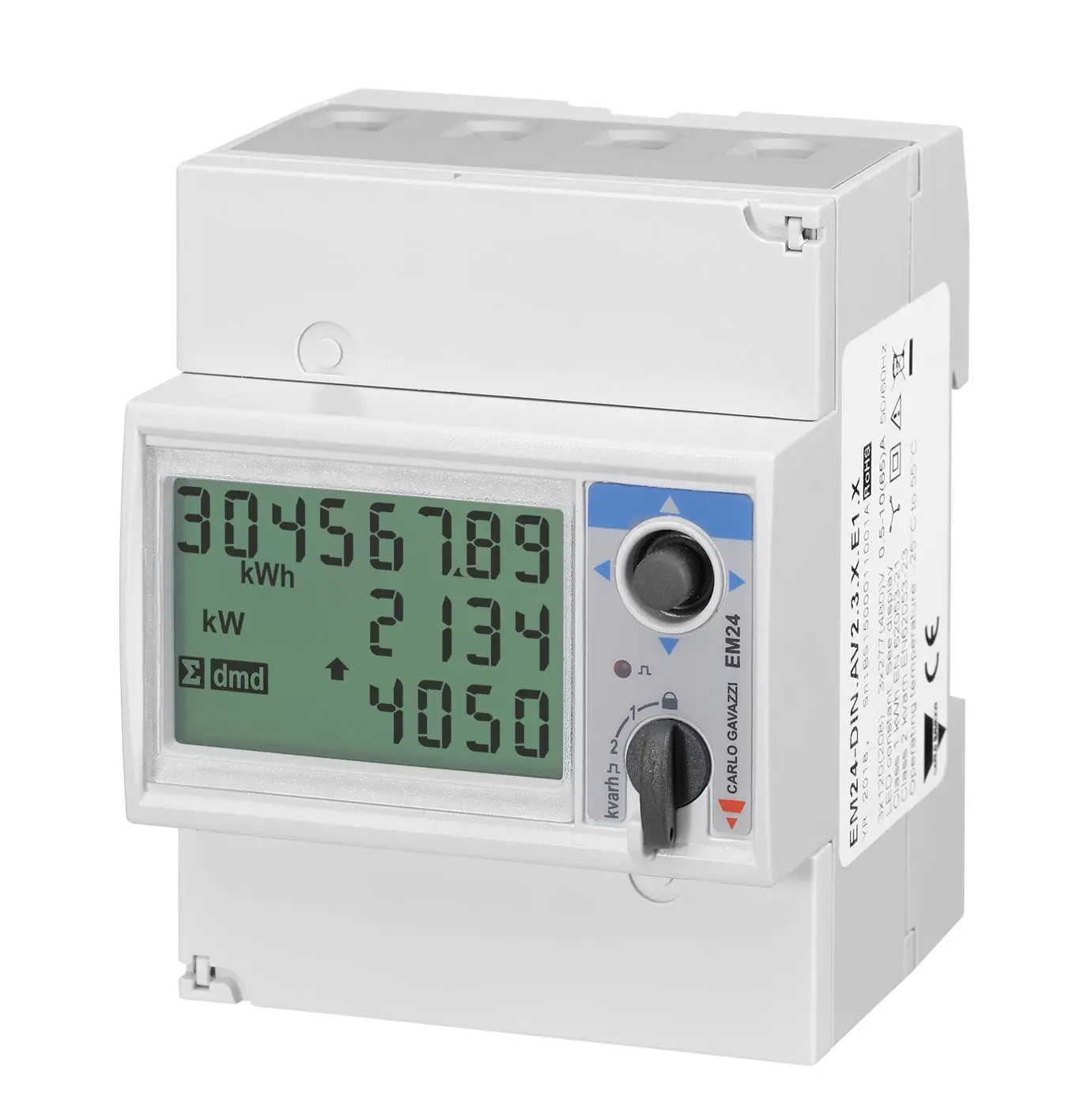 Produktfoto 1 von Carlo Gavazzi EM24DINAV Energiemessgerät LCD Energiemessgerät / 3-phasig