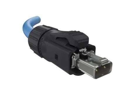 Produktfoto 1 von Amphenol Communications Solutions Ethernet-Kabel, 10 m, Blau Abgeschirmt Stecker, A SPE Stecker, B Anschlusslitze,