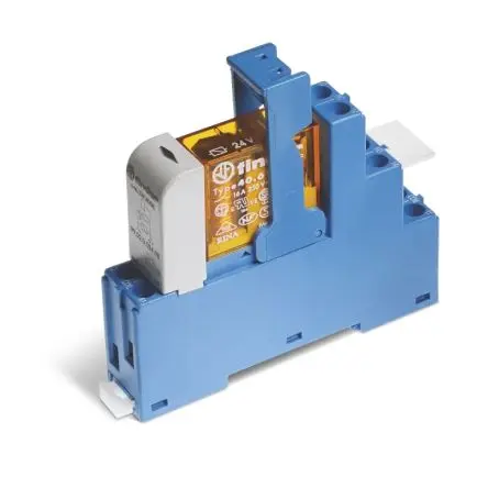 Finder 48 Elektromechanisches Interfacerelais 24V, 1-poliger Umschalter DIN-Hutschiene 15A, 20 A, 30 A