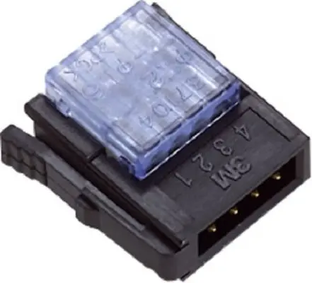 Produktfoto 1 von 3M 371 Kupferlegierung Thermoplast Anschlussstecker 3A Schwarz 4-polig IDC, Raster 2 mm 20AWG, 26 AWG
